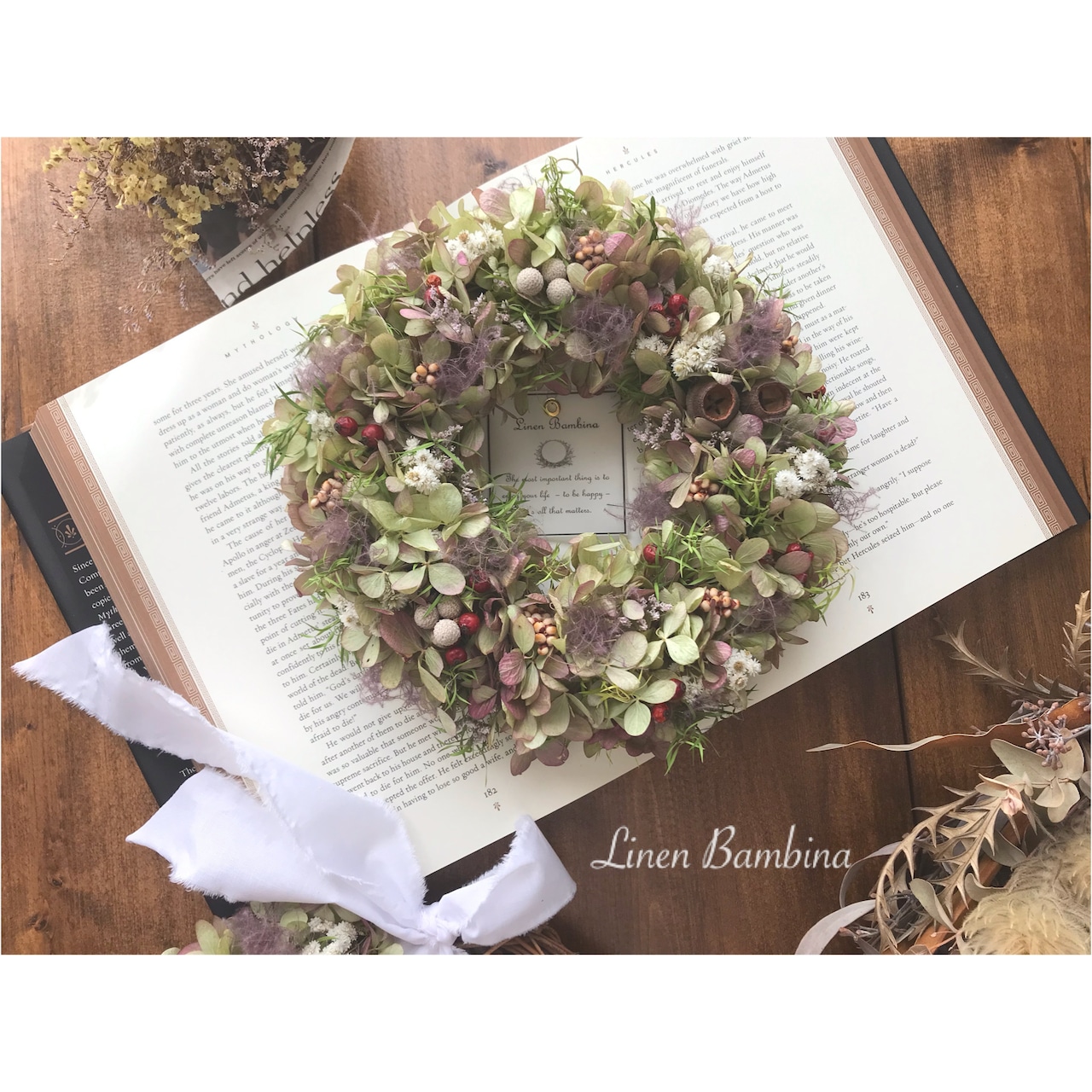 ミナヅキのニュアンスカラーリース❁⃘*.ﾟ | LinenBambina 