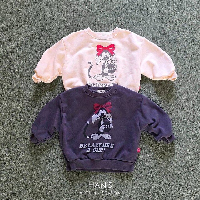 韓国子供服 / 26Autumn / 〖取寄〗Hans / リボンキャットスウェット / キッズ服 / ジュニア服 *XS~JM*