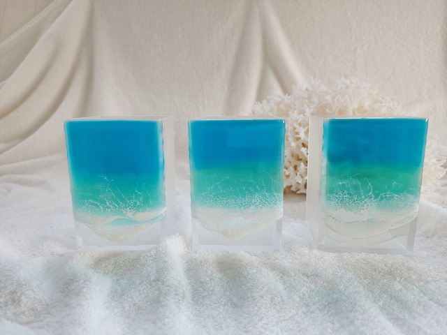 155.オーシャンレジンアート 卓上ペンスタンド