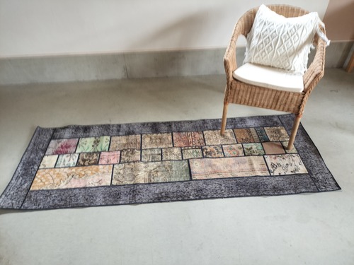 Turkish patchwork rug 210✕76cm No.448