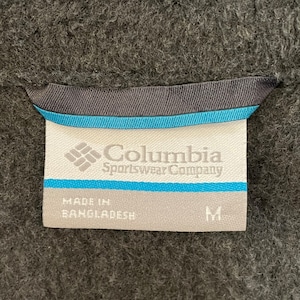 【Columbia】フリース ジャケット ワンポイントロゴ  グレー 刺繍 M コロンビア US古着