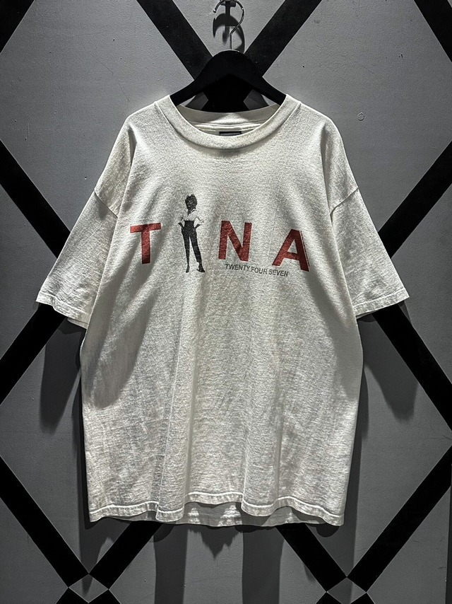 【X VINTAGE】"Tina Turner" "Twenty Four Seven" 90's Print Design Loose T-Shirt
