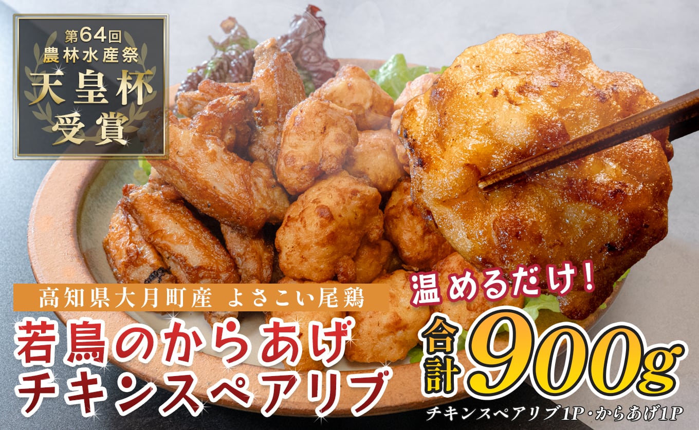 大月町のブランド鶏 よさこい尾鶏のスペアリブ・唐揚げセット | 高知県