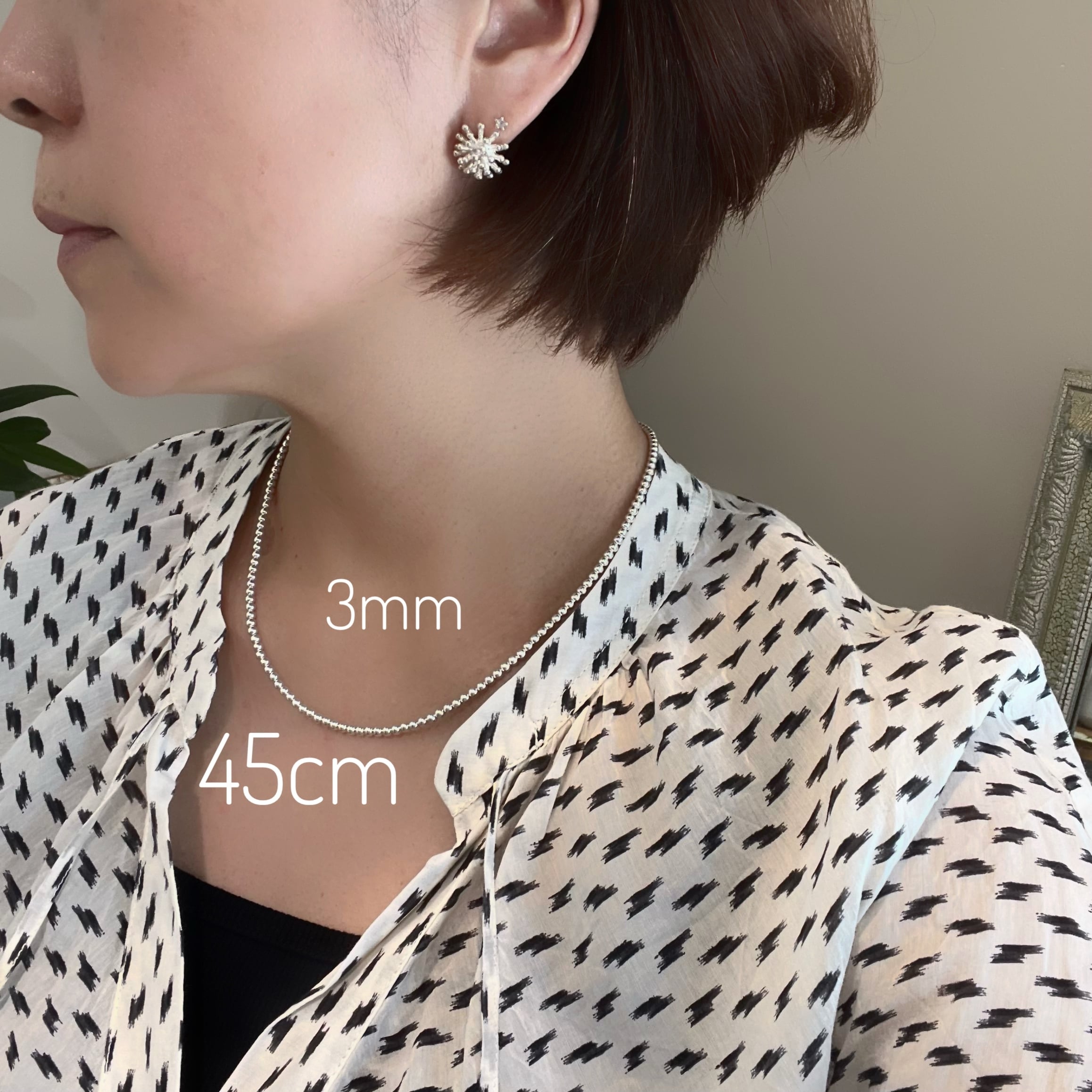 ナバホパール ネックレス 丸玉 3mm 45cm シャイニー 《Indian ナバホパール ネックレス 丸玉 3mm 45cm シャイニー 《Indian