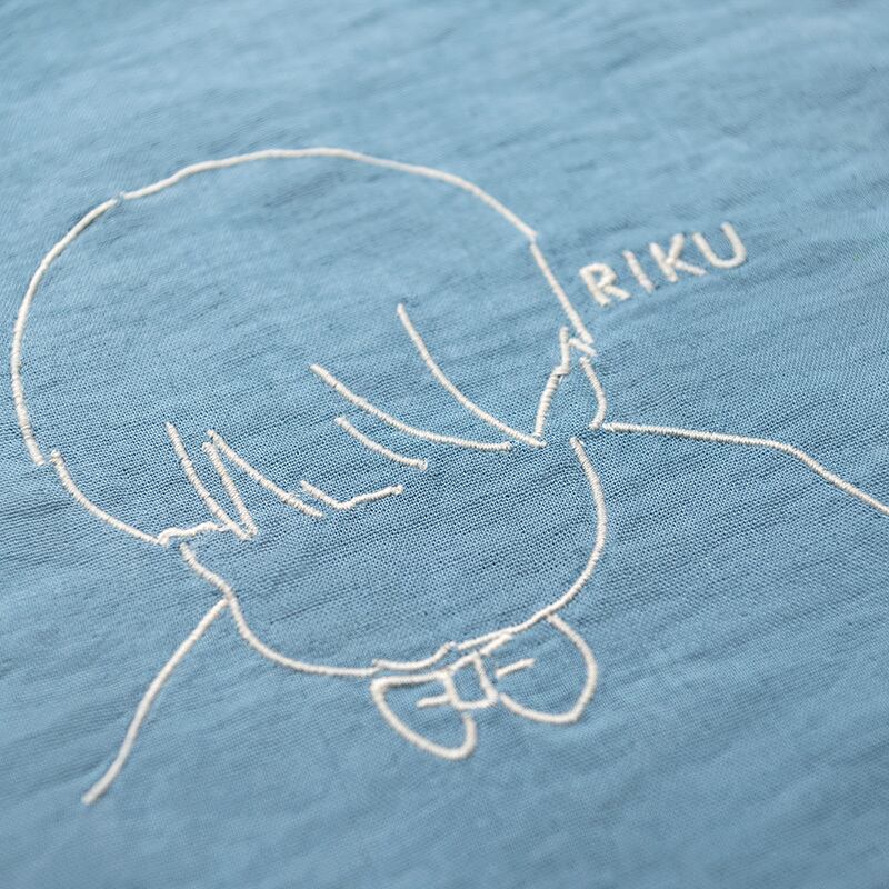 阿波藍染4重ガーゼハンカチ オーダーメイド刺繍 | 阿波プロダクツ