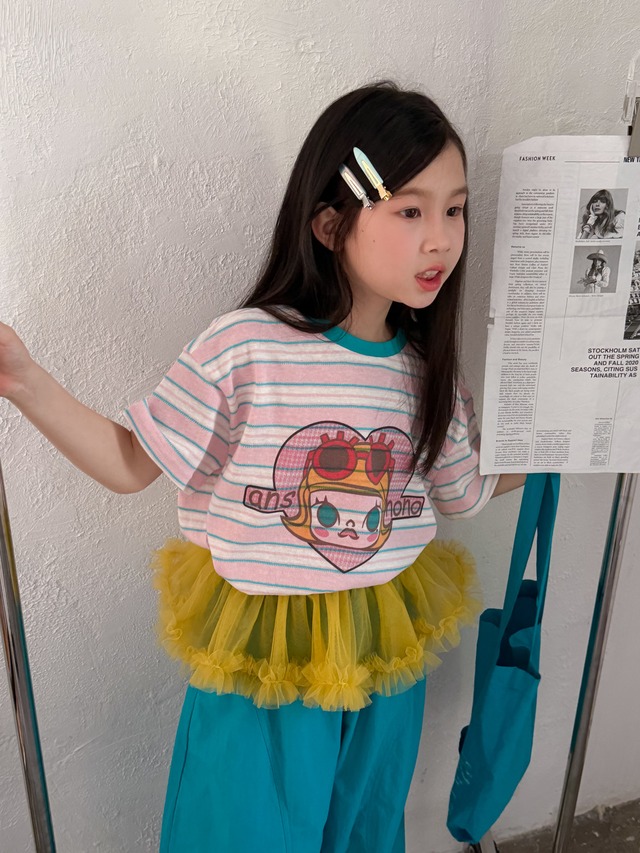 【KID】アングルドライビングストライプ半袖Tシャツ - 10