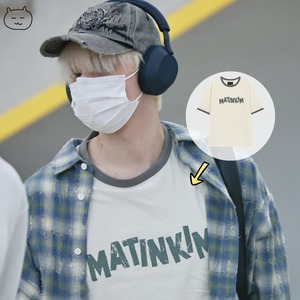 ★TXT ヒュニンカイ 着用！【matinkim】 MATIN LOGO RINGER TOP FOR MEN IN CREAM