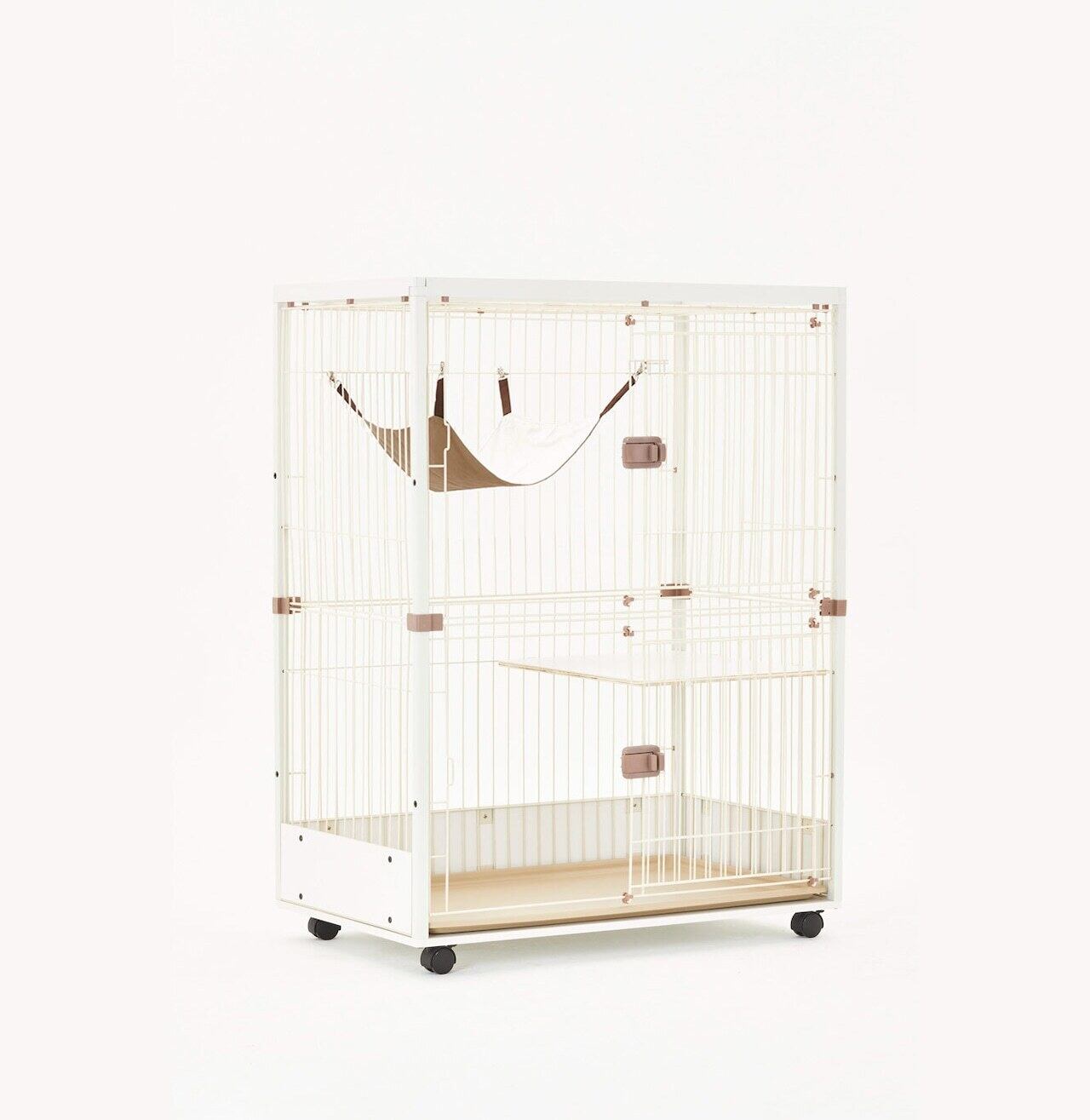 メーカー直送品【ieneko】天然木製 デザイナーズ猫ケージ Lタイプ