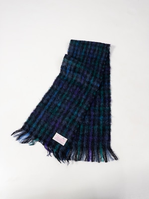 80s Mohair check pattern muffler