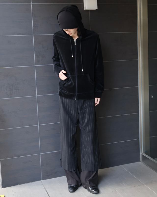 velor zip-up hoodie