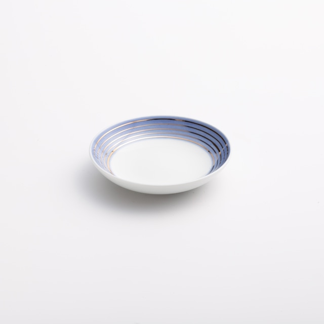 【SALE】金線ブルー丸小皿