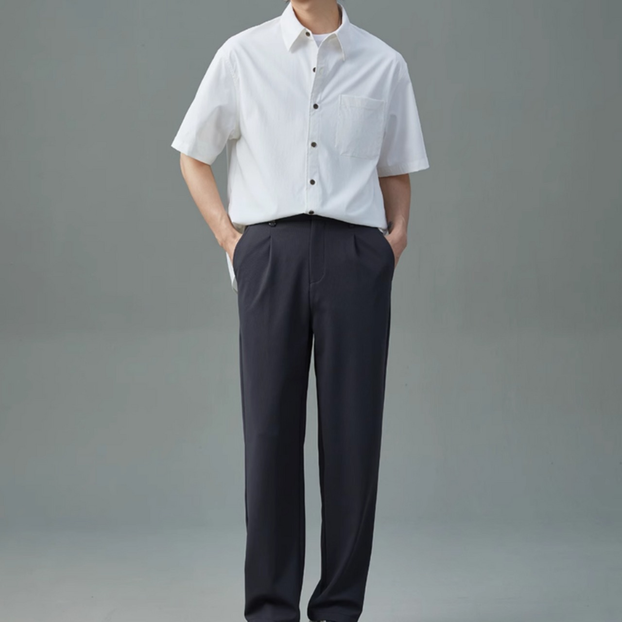 サマー薄手シンプル半袖シャツ　0631