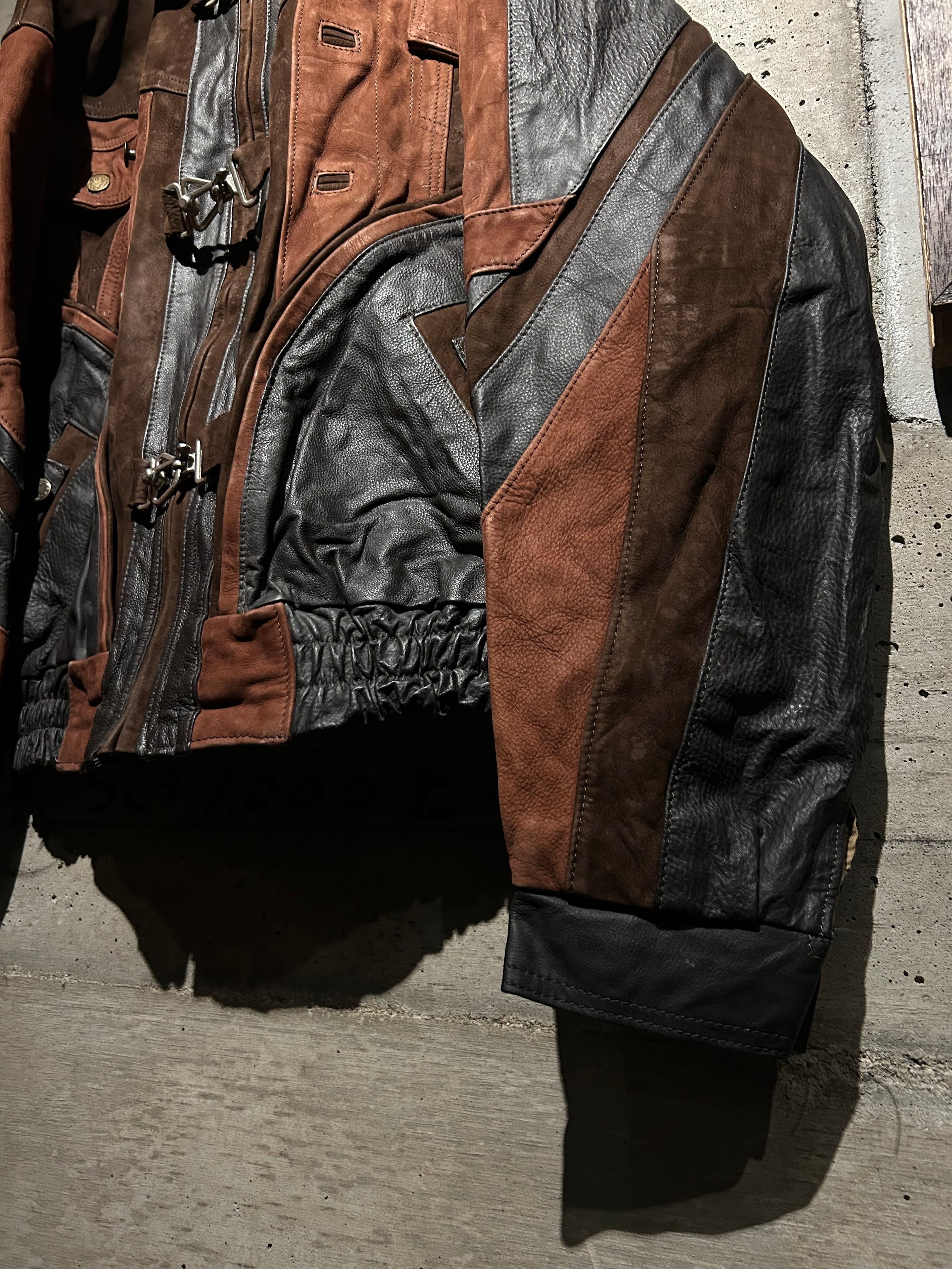 EURO古着80's90'sVintageオールレザージャケット切替フード付き EURO古着80's90'sVintageオールレザージャケット切替フード付き - メルカリ