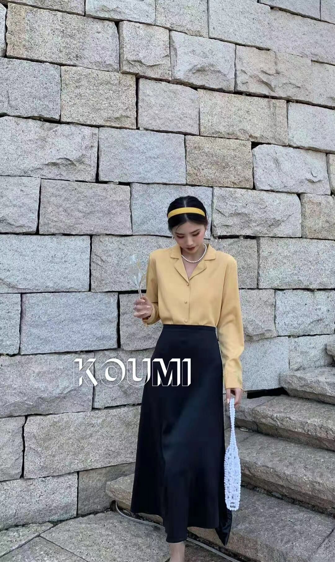 オープンカラーブラウス  AJ42441-603