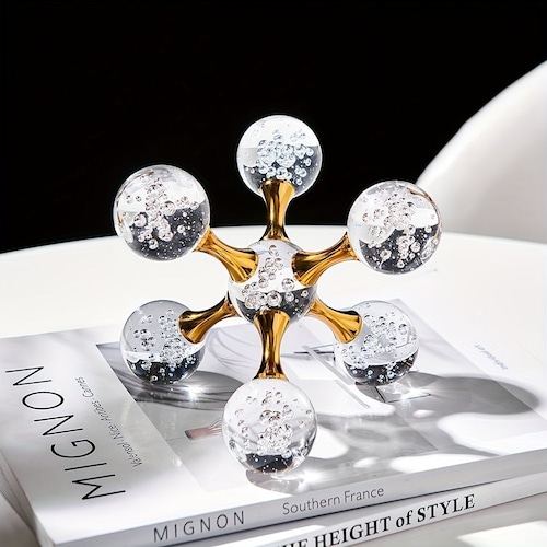 幾何学デザイン クリスタルの置物 ＜スモール＞ エレガント 高級 クリスタルオーナメント