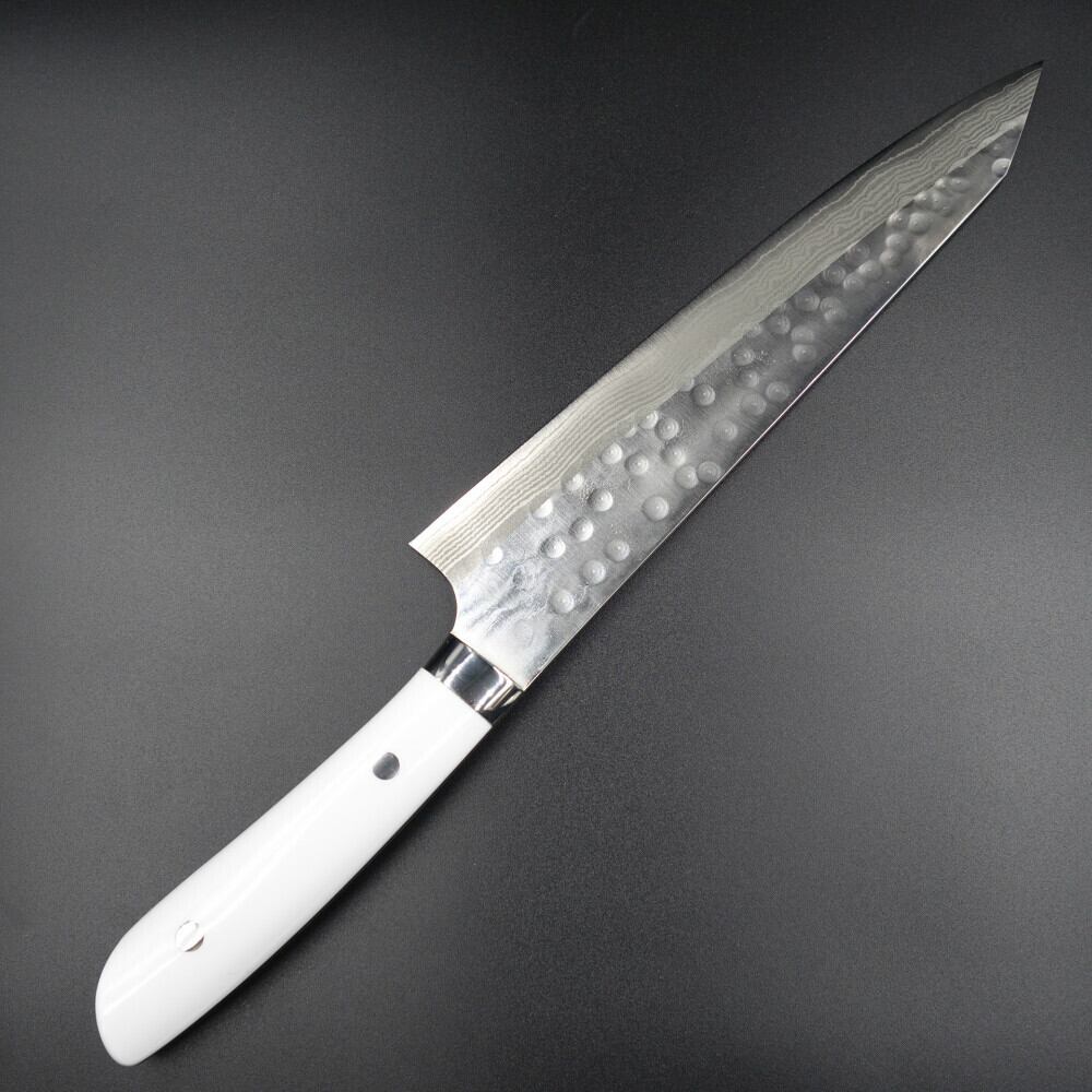 佐治作 包丁 牛刀 佐治打刃物 240mm 粉末ハイス鋼SRS13 白コーリアン柄