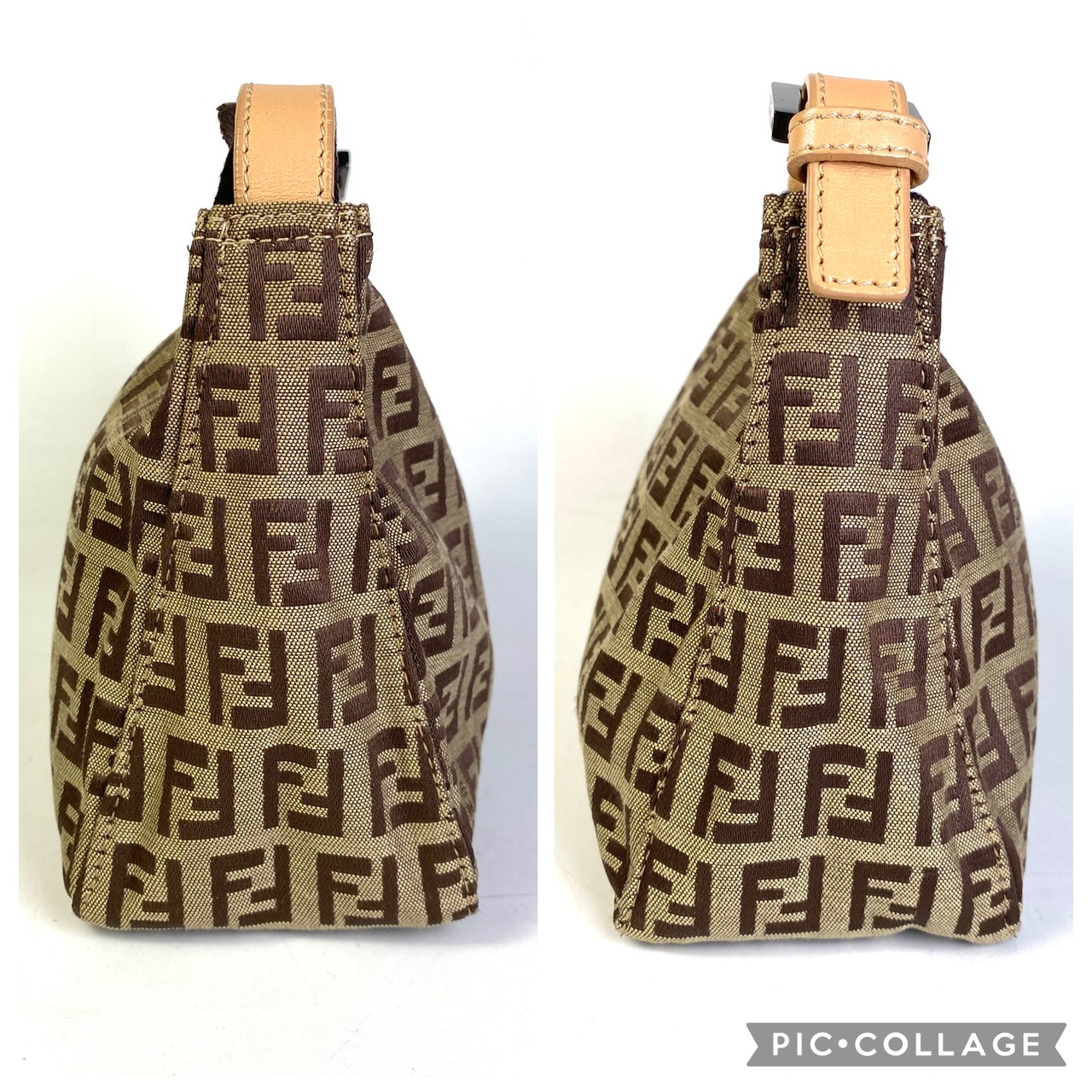 【最終処分SALE】FENDI フェンディー　ズッキーノ キャンバス ハンドバッグ ブラウン A-7533