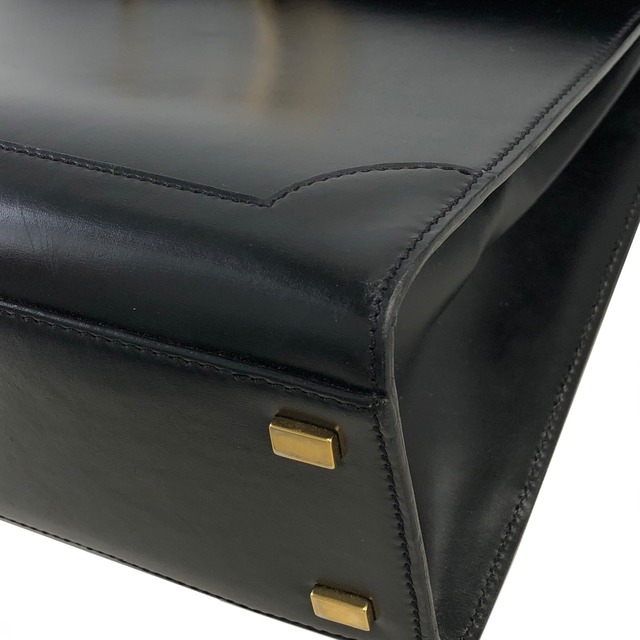 CELINE セリーヌ ガンチーニ トグルチェーン レザー ケリー ハンドバッグ ブラック vintage ヴィンテージ オールド gymuk4