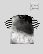 ダメージ加工ボーダー柄半袖Tシャツ S0588