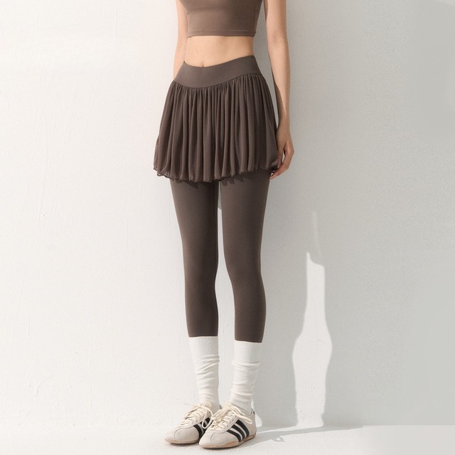 Gathered Mini Skirt with Stretch Leggings  BM0078