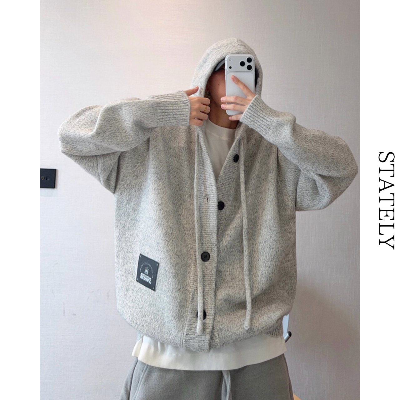 Thick Hooded Button Knit/2color_T146・画像14