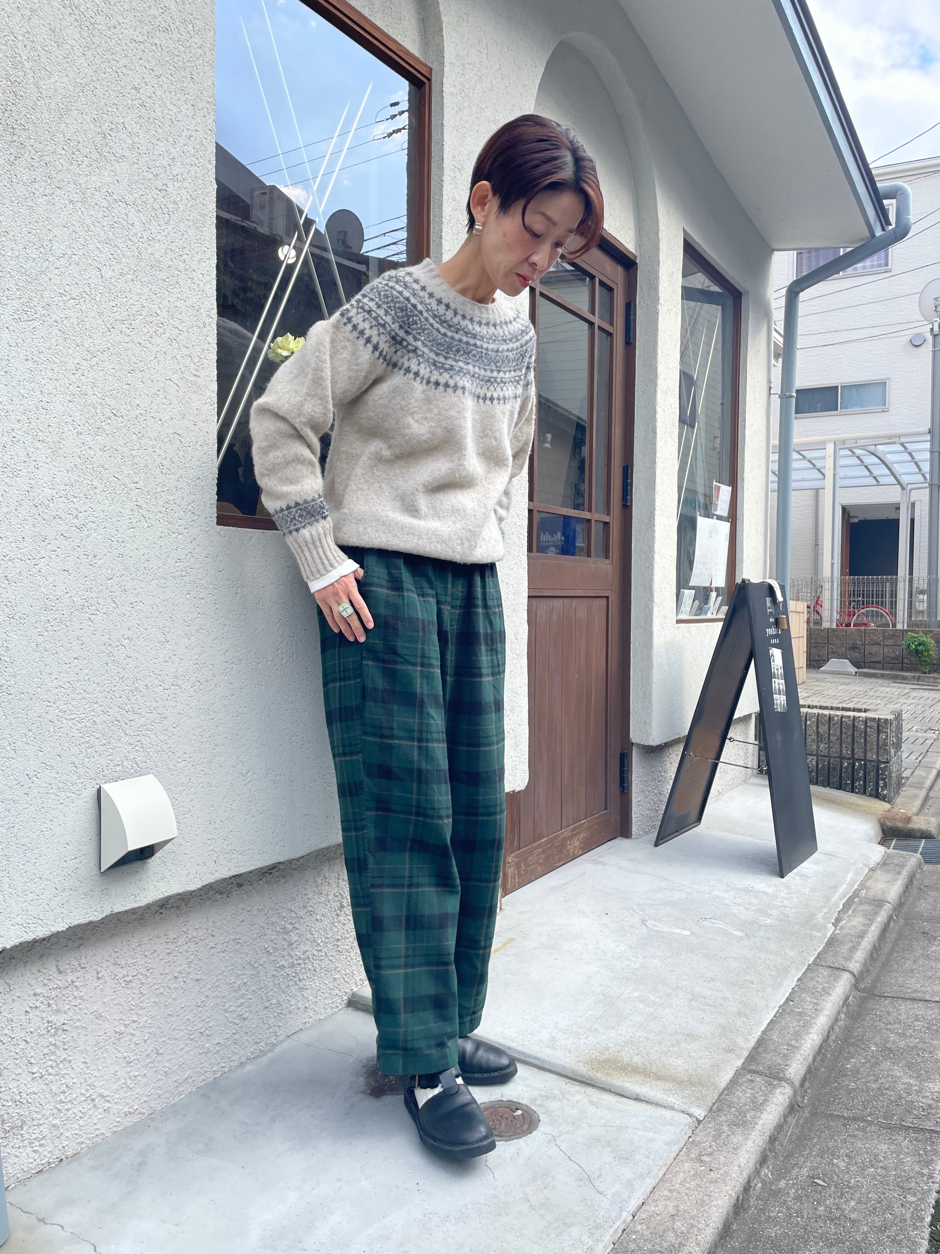 Vas-y Lentement COTTON FLANNEL OVERDYE EASY PANTS