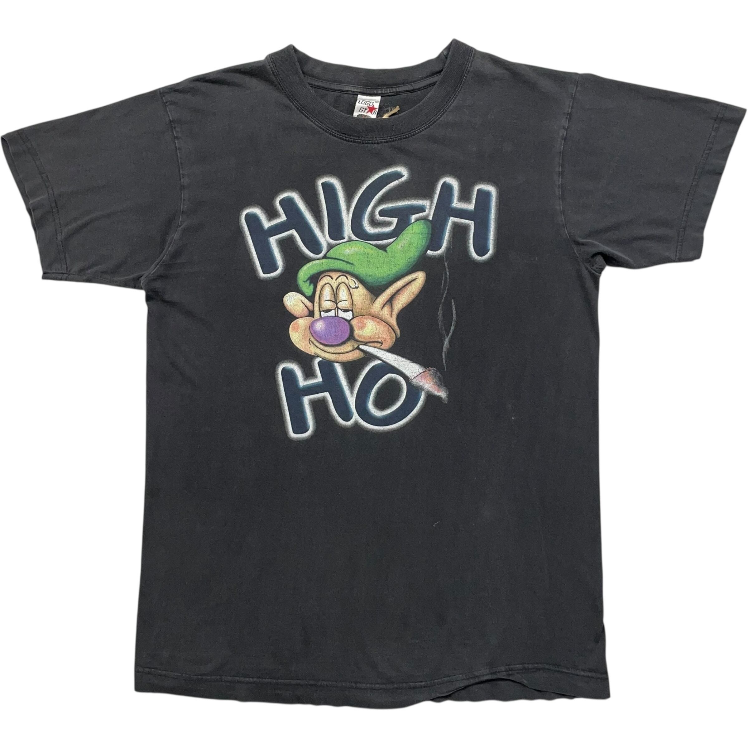 《M》Disney ディズニー Tシャツ 白雪姫 七人の小人 フロントプリント ブラック no.7629