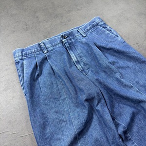 DOCKERS two tuck denim slacks  W34L31 古着
