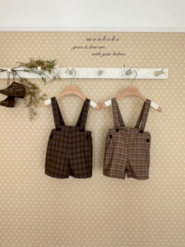 【予約】monbebe Romi check overall
