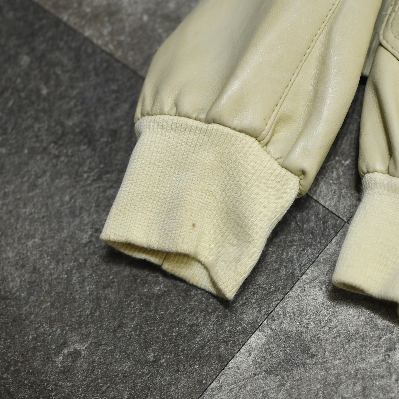 faux leather jacket ivory