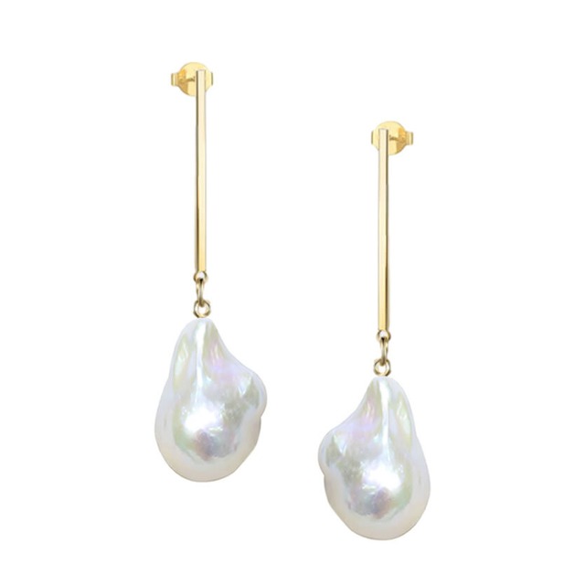 baroque pearl gold bar pierce【Sクラス】