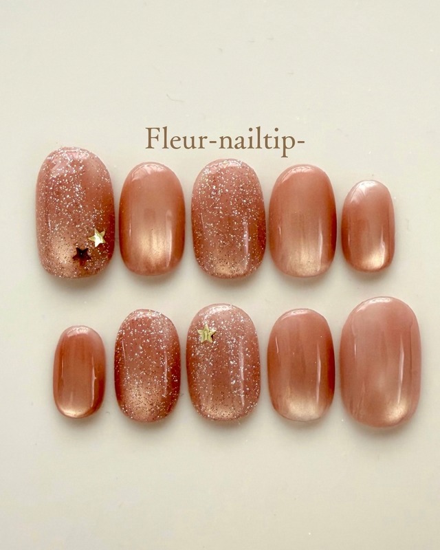 ネイルチップ 春ネイル パウダー ピンク フラッシュ マグネット 【サイズオーダー】#ncs001