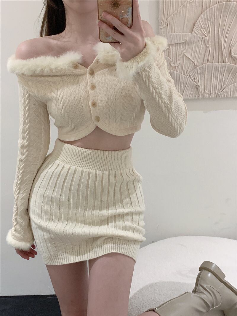 ニットカーディガンオータムスタイルセーター ショートトップス ロング 秋物 ピュア ブラックストロベリース88981822639