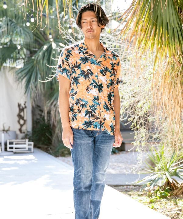 メンズアロハシャツ【OR PALM TREE】 | ALOHACOCO
