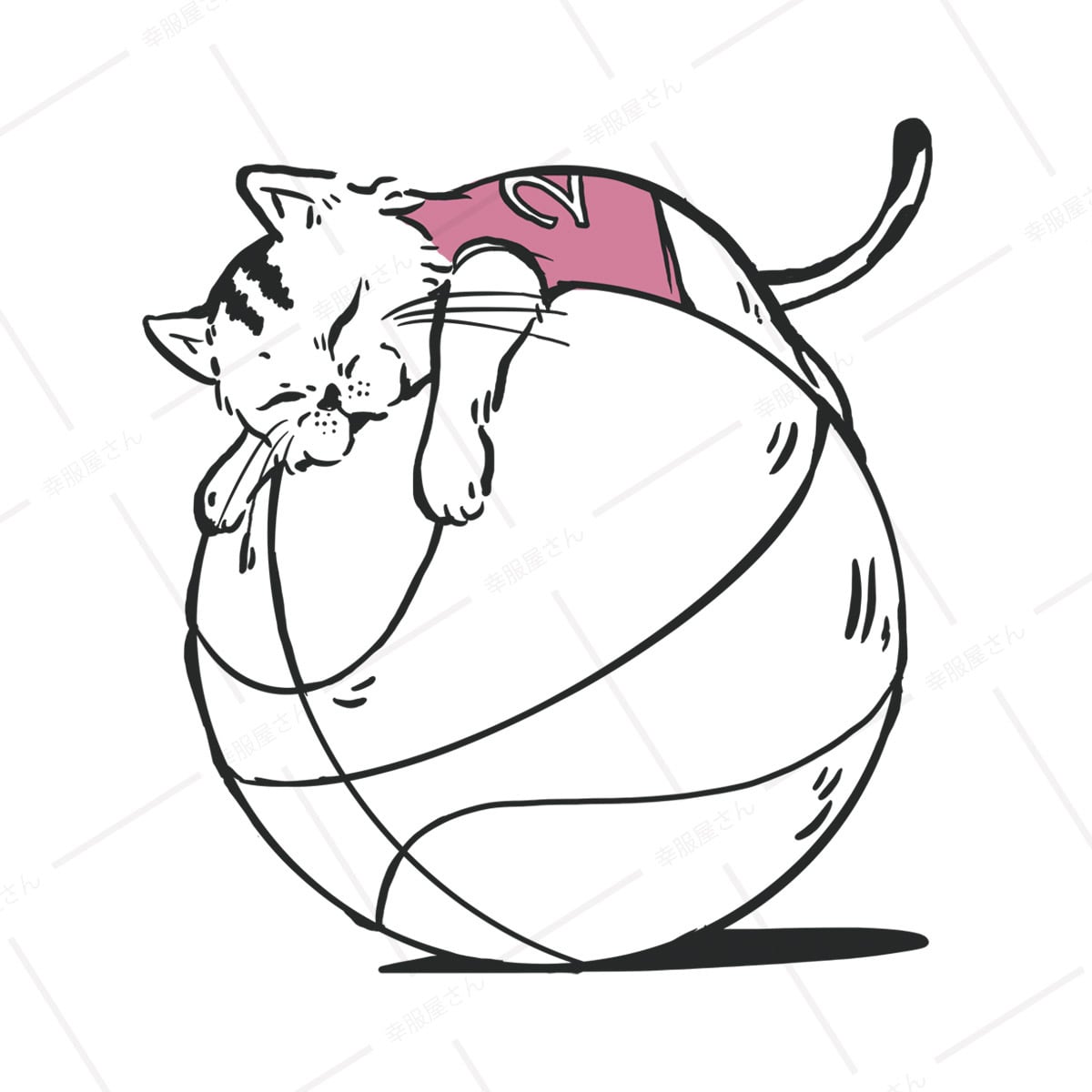 にゃんこ バスケ 居眠り Tシャツ cat52 イラスト 猫 ねこ ネコ ゆるい