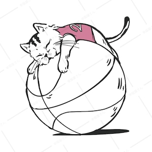 にゃんこ バスケ 居眠り Tシャツ cat52 イラスト 猫 ねこ ネコ ゆるい バスケットボール
