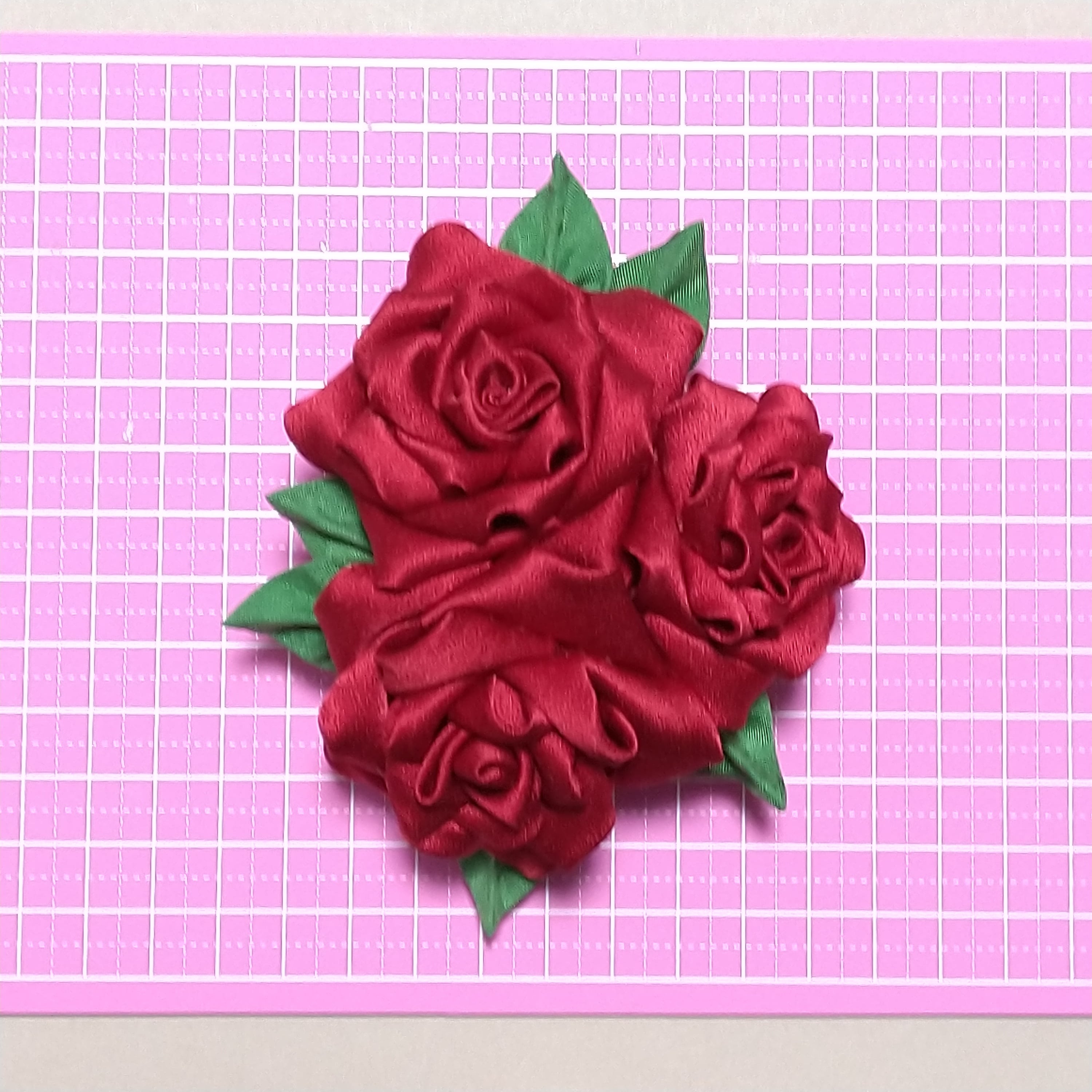 薔薇ハート＊簪 本物のバラのかんざし・薔薇の蕾の簪・本物の花の髪飾り（薄紅