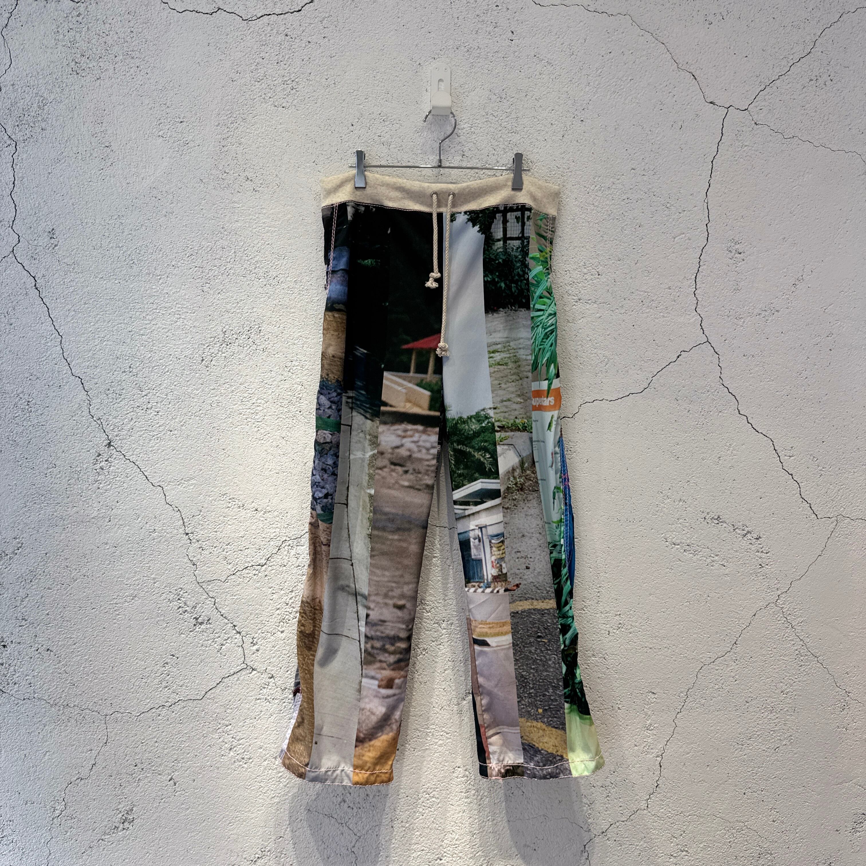 あさたろう osakentaro / photo stripe mesh easy long pants | ふぁいん