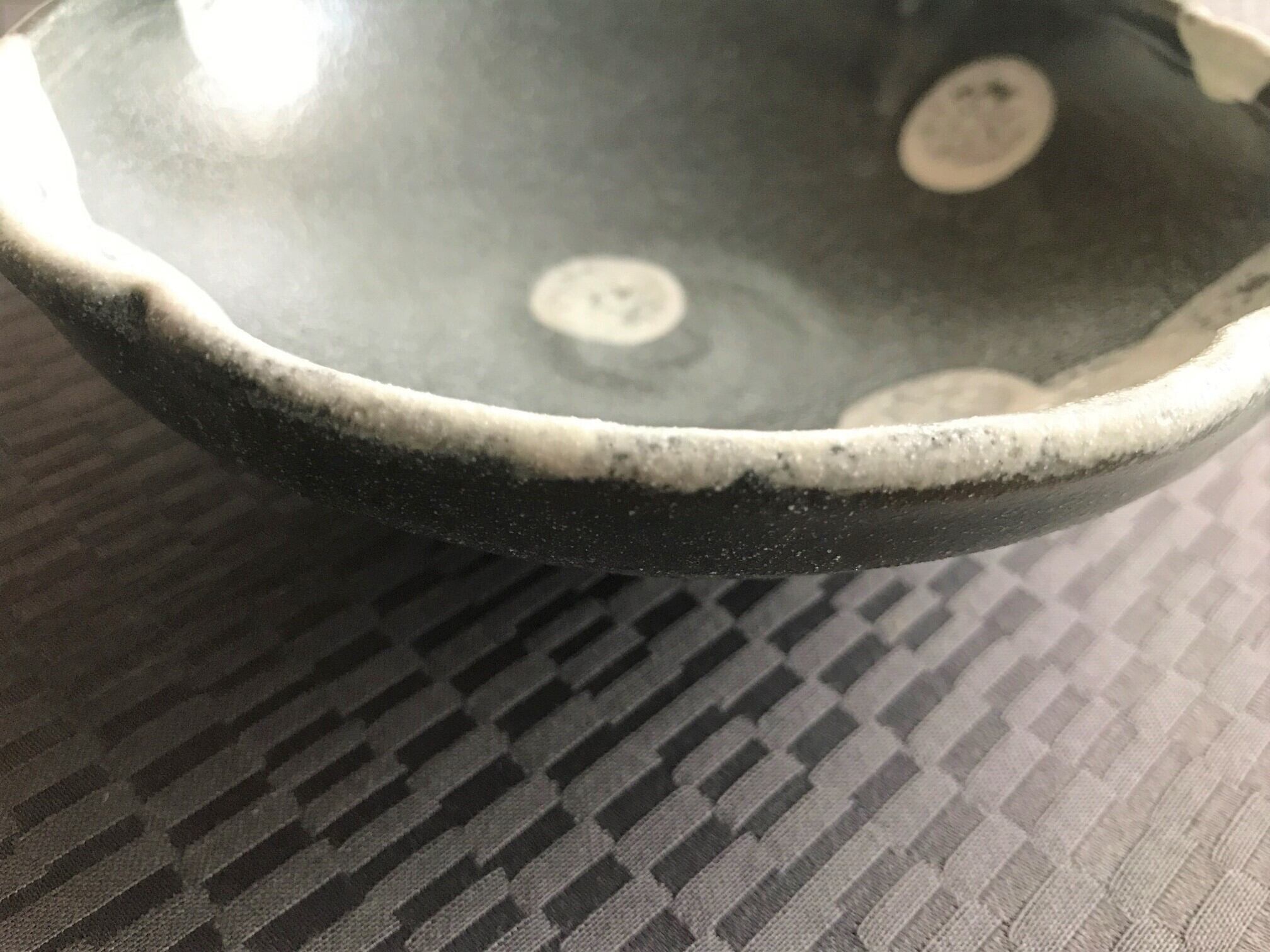 粉引きぺたぺたりードット鉢M