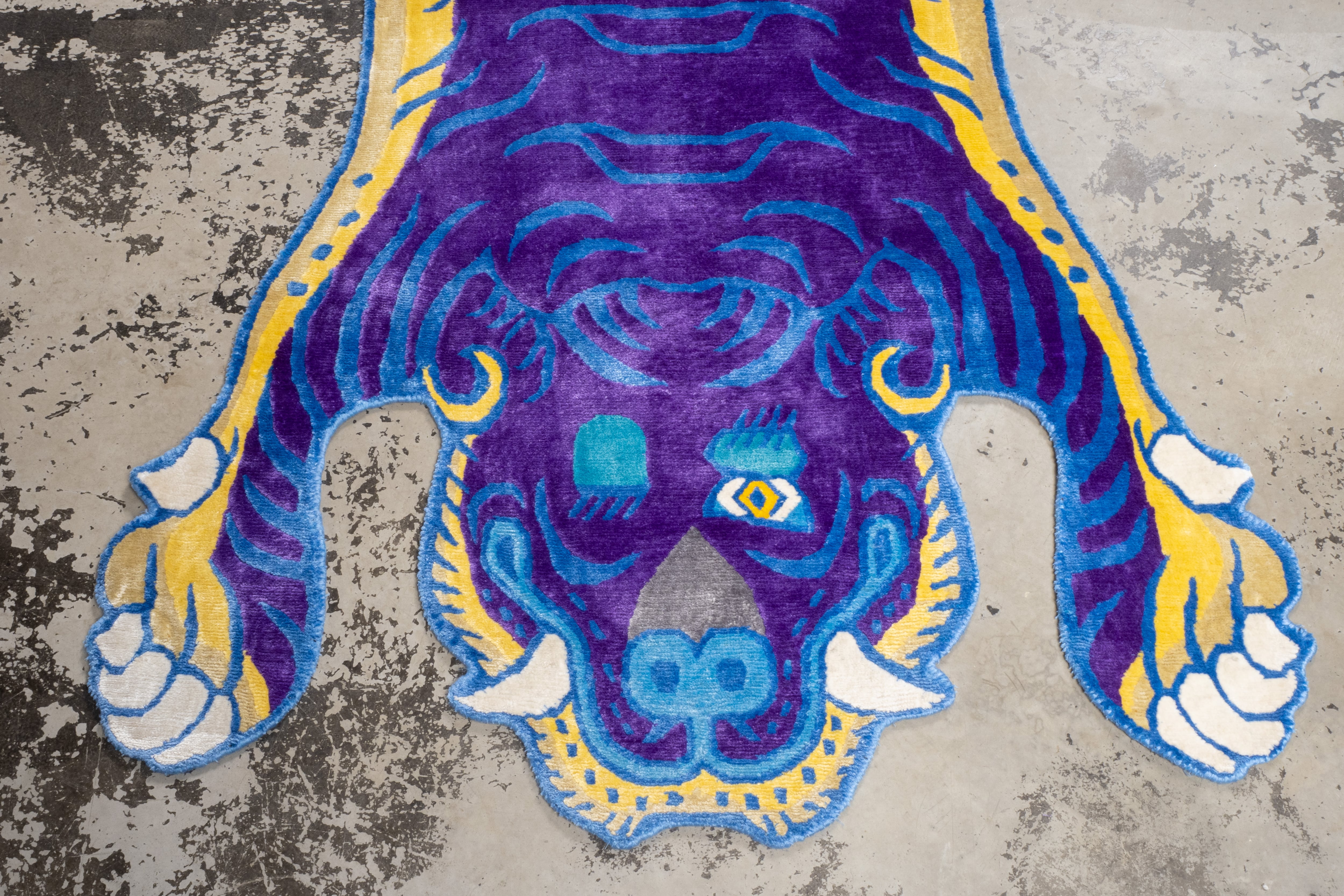 Tibetan Tiger Rug 《Lサイズ•シルク•オリジナル•パープルバージョン