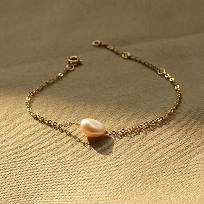 淡水パールの1粒ブレスレット