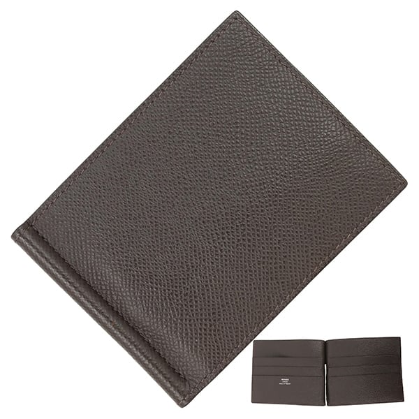 Used HERMES エルメス ポーカーGM ヴォーエプソン マネークリップ Z刻印 2021年製 二つ折り財布 メンズ 美品