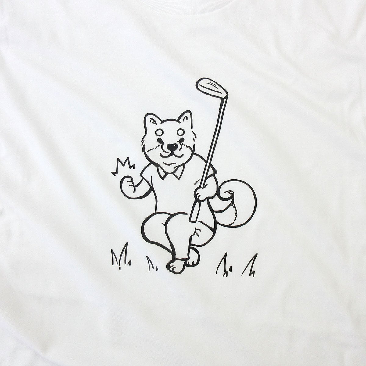 ゴルフ 柴犬 ガッツポーズ Tシャツ dog50 ゴルフ 上達 父の日 父の誕生日 プレゼント ギフト シバイヌ 犬 ゆるい イラスト