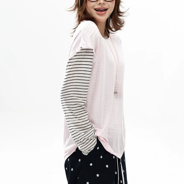 border layered long tee　ボーダーレイヤードロングティー　J2128