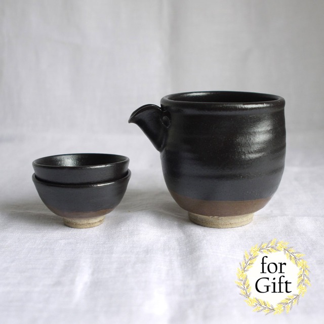 黒唐津酒器揃