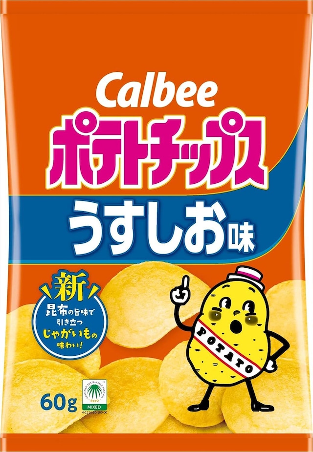 カルビー ポテトチップスうすしお味 60g×12【送料無料】