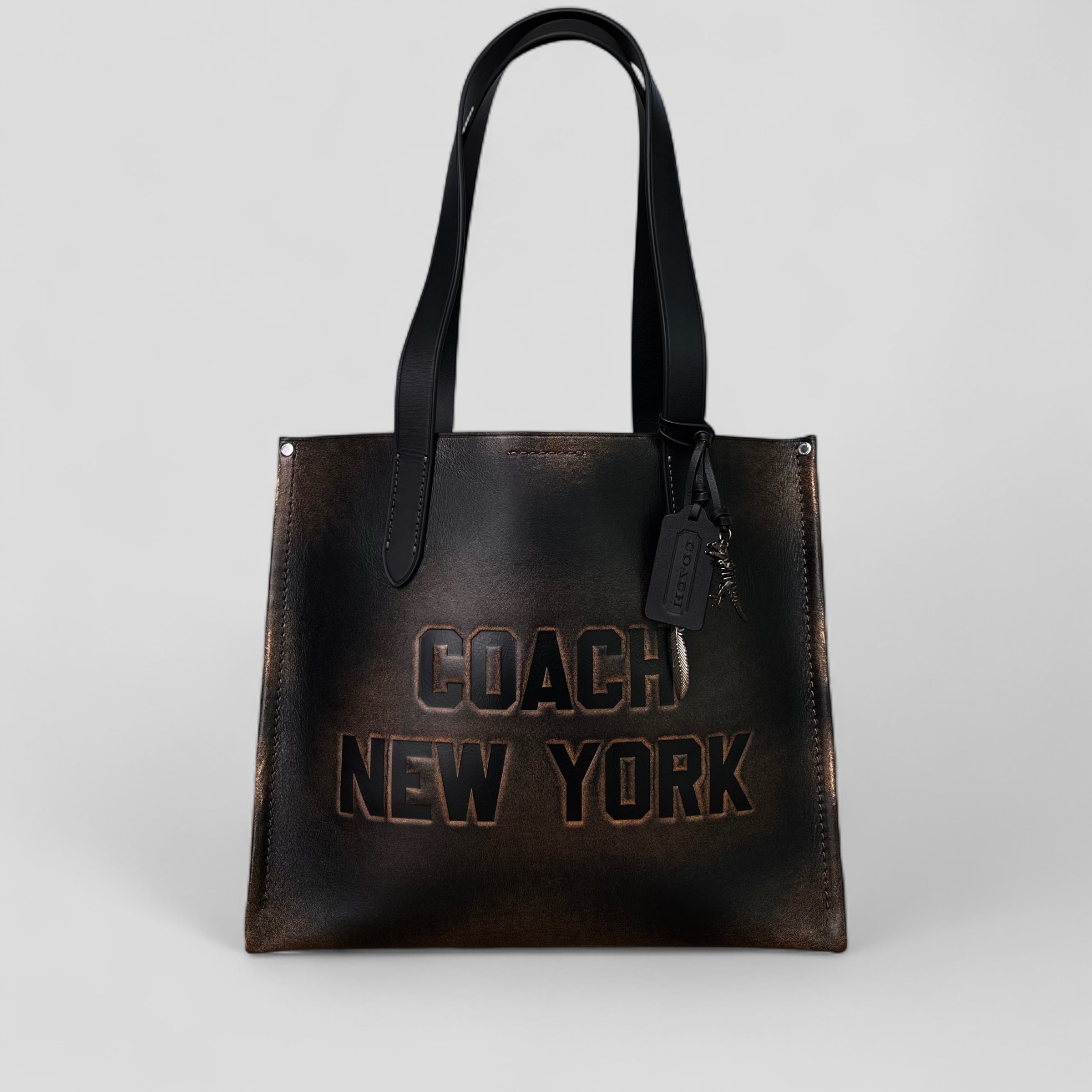 COACH コーチ リレートートバッグ34 ラブドレザー CBF30 ブラック