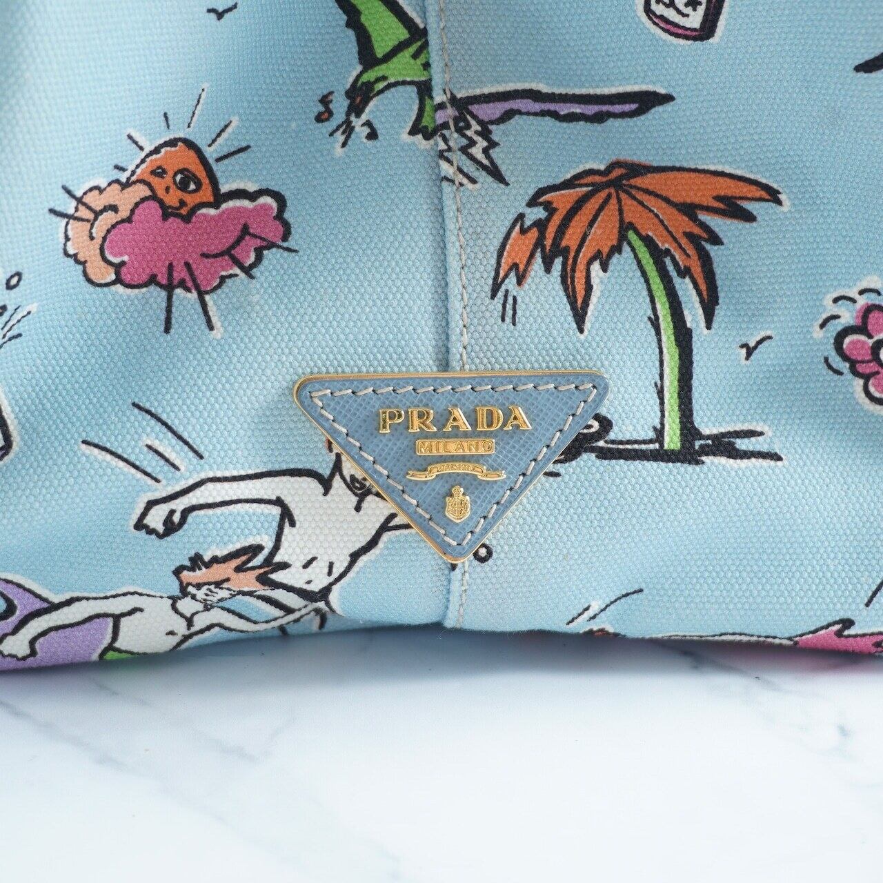 PRADA】プラダ サーフデザイン ハンドバッグ light blue | MIXHIVE