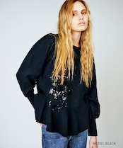 【直営店限定ITEM】ヘムフリルスパンコールTOPS (BLACK) CQ-47138H