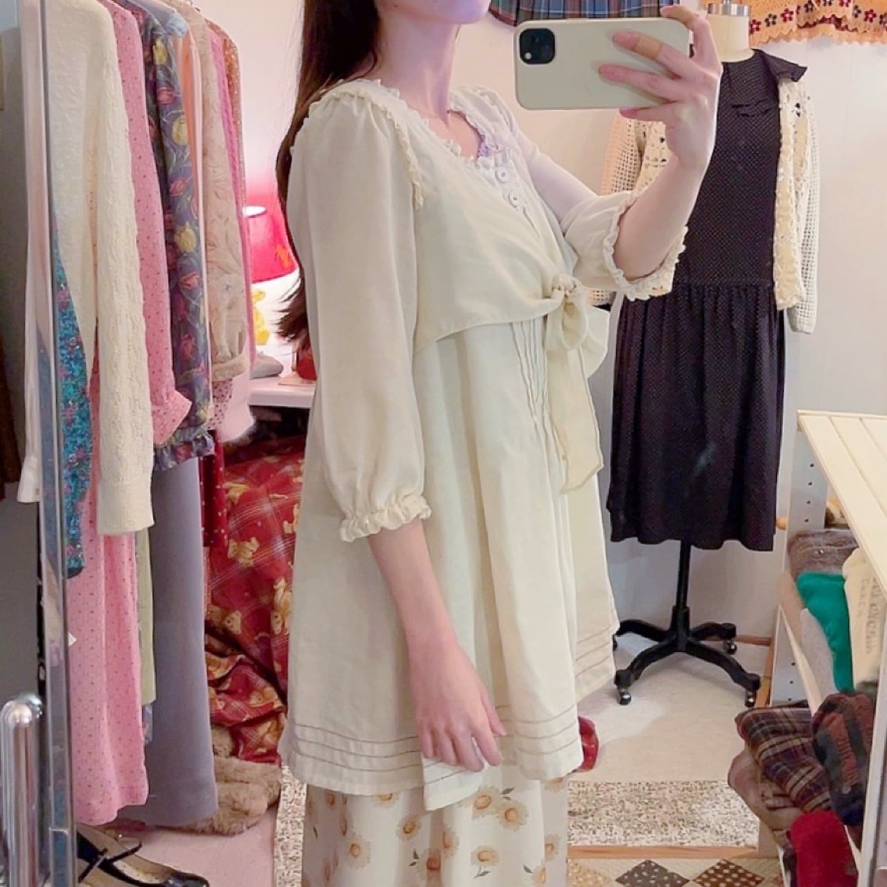 PINKHOUSE / front ribbon gauze blouse